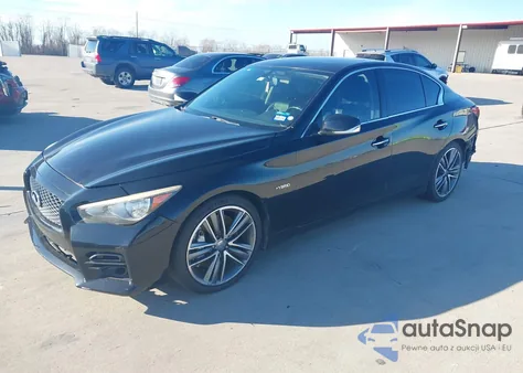 2014 Infiniti Q50 Hybrid Sport z USA, uszkodzony, nr VIN JN1AV7AP6EM692195